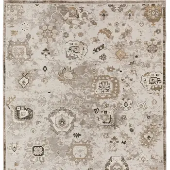 3' X 5' Gray Oriental Area Rug With Fringe