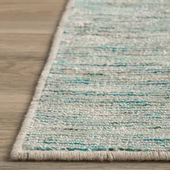 5' X 8' Green Wool Hand Loomed Handmade Area Rug