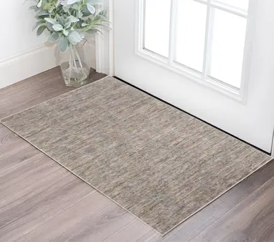 2' X 3' Grey Blue And Yellow Wool Hand Loomed Handmade Area Rug