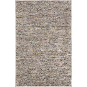 5' X 8' Grey Blue And Yellow Wool Hand Loomed Handmade Area Rug