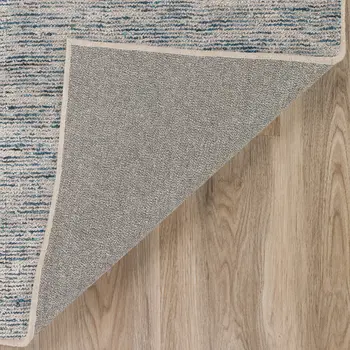 5' X 8' Blue Wool Hand Loomed Handmade Area Rug