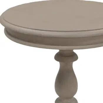 25" Taupe Gray Manufactured Wood Round End Table