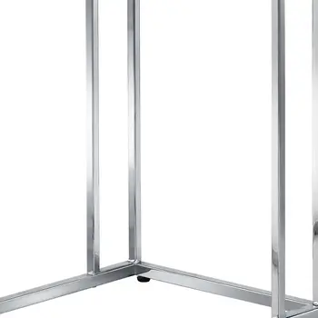 25" Chrome And Clear Glass Square End Table