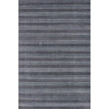5' X 8' Blue And Black Hand Loomed Area Rug