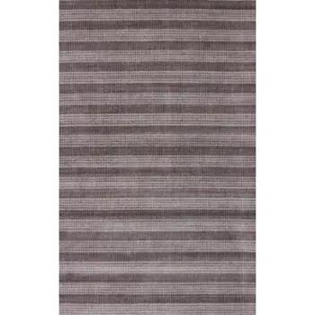 5' X 8' Rust And White Striped Hand Loomed Area Rug