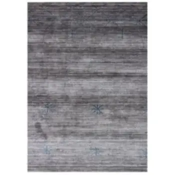 8' X 11' Silver And Blue Ombre Hand Loomed Area Rug