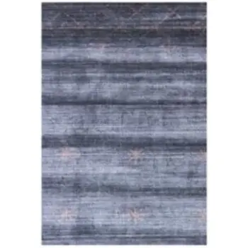 8' X 11' Navy And Rust Ombre Hand Loomed Area Rug