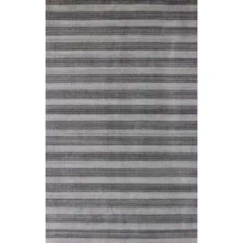 8' X 10' Black And Dark Grey Hand Loomed Area Rug