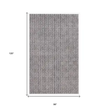 8' X 10' Tan And Charcoal Hand Loomed Area Rug