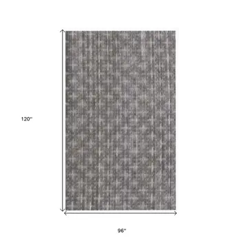 8' X 10' Brown And Dark Grey Medallion Hand Loomed Area Rug
