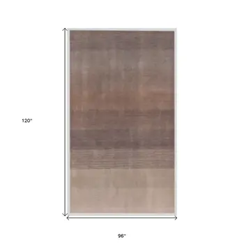 8' X 10' Violet And Brown Hand Loomed Area Rug