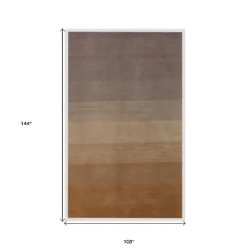 9' X 12' Gold And Rust Hand Loomed Area Rug