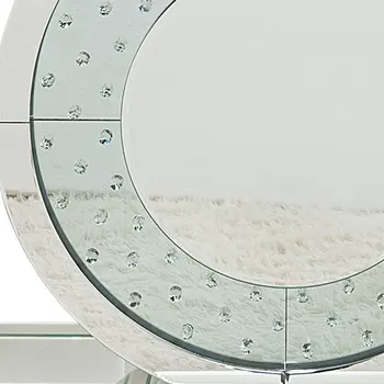 47" Silver Mirrored Glass Pedestal Console Table