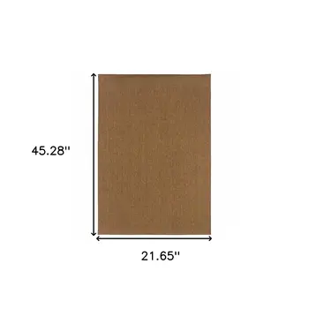2' X 4' Tan Stain Resistant Indoor Outdoor Area Rug