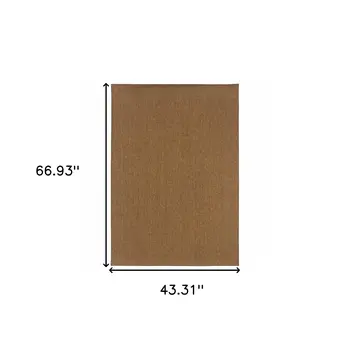 4' X 6' Tan Stain Resistant Indoor Outdoor Area Rug