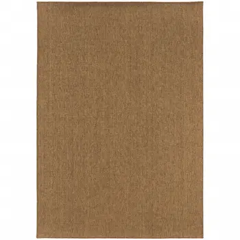 8' X 11' Tan Stain Resistant Indoor Outdoor Area Rug
