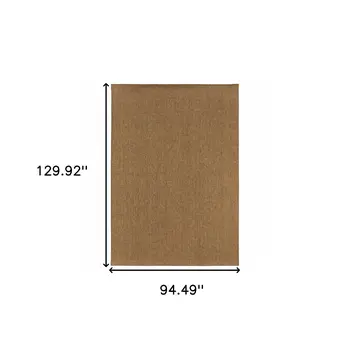 8' X 11' Tan Stain Resistant Indoor Outdoor Area Rug
