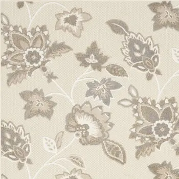 6' X 9' Beige Floral Stain Resistant Non Skid Area Rug