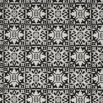 8' X 11' Black and White Geometric Non Skid Indoor Outdoor Area Rug