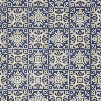 8' X 11' Blue Geometric Non Skid Indoor Outdoor Area Rug