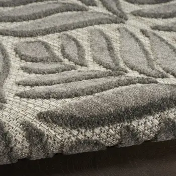 5' X 8' Charcoal Floral Stain Resistant Non Skid Area Rug