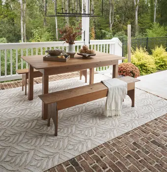 6' X 9' Ivory And Grey Floral Stain Resistant Non Skid Area Rug