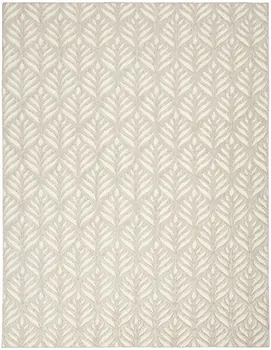 4' X 6' Ivory And Grey Floral Stain Resistant Non Skid Area Rug