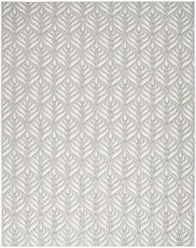 7' X 10' Grey Floral Stain Resistant Non Skid Area Rug
