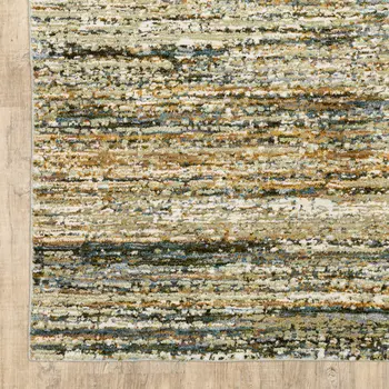 2' X 3' Blue and Ivory Abstract Power Loom Area Rug