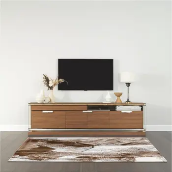 4' X 6' Brown Abstract Area Rug