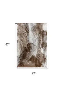 4' X 6' Brown Abstract Area Rug