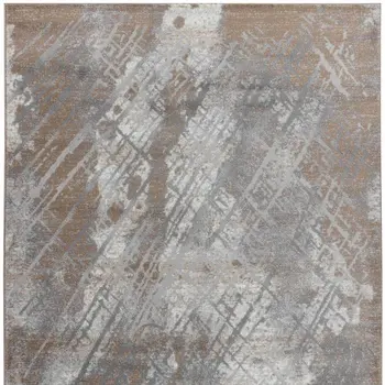 7' X 10' Brown Abstract Area Rug