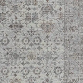 5' X 8' Grey Oriental Area Rug