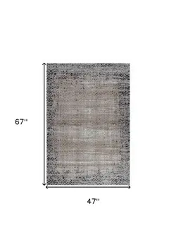 4' X 6' Brown Geometric Area Rug