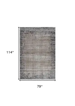 7' X 10' Brown Geometric Area Rug