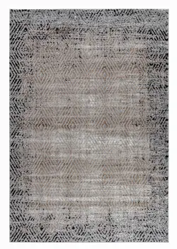 7' X 10' Brown Geometric Area Rug