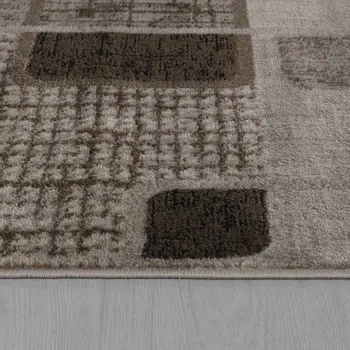 5' X 8' Brown Geometric Area Rug