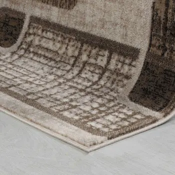 7' X 10' Brown Geometric Area Rug