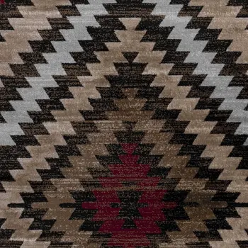 4' X 6' Brown Geometric Area Rug
