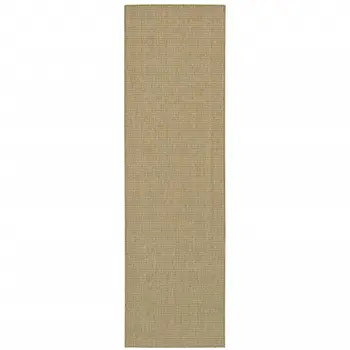 2' X 8' Beige Stain Resistant Indoor Outdoor Area Rug