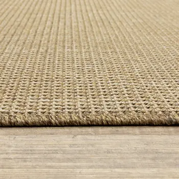 9' X 13' Beige Stain Resistant Indoor Outdoor Area Rug