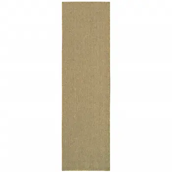 2' X 8' Tan Stain Resistant Indoor Outdoor Area Rug