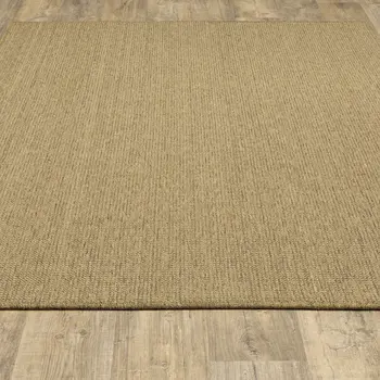 8' X 11' Tan Stain Resistant Indoor Outdoor Area Rug