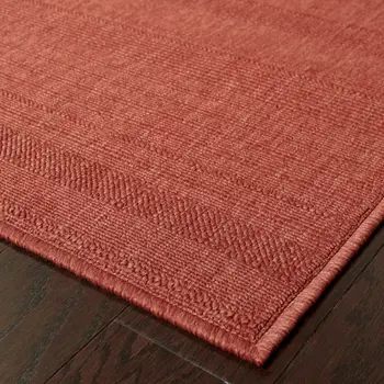 2' X 4' Red Stain Resistant Indoor Outdoor Area Rug