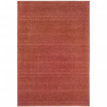 4' X 6' Red Stain Resistant Indoor Outdoor Area Rug