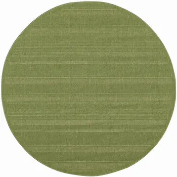 8' X 8' Green Round Stain Resistant Indoor Outdoor Area Rug