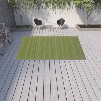 9' X 13' Green Stain Resistant Indoor Outdoor Area Rug