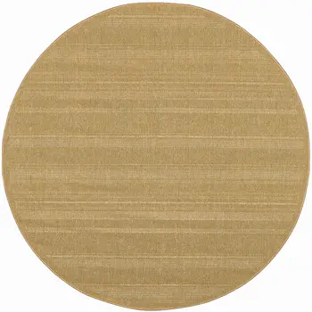 8' X 8' Beige Round Stain Resistant Indoor Outdoor Area Rug