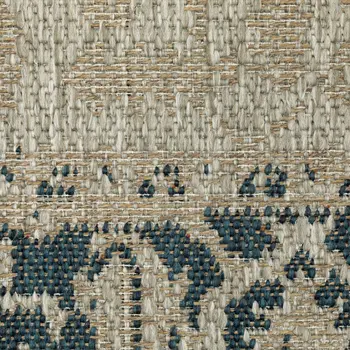 10' X 13' Gray Oriental Stain Resistant Indoor Outdoor Area Rug