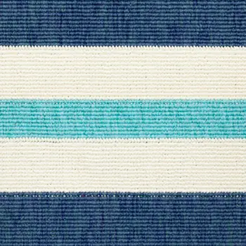 8' X 11' Blue and Ivory Geometric Stain Resistant Indoor Outdoor Area Rug